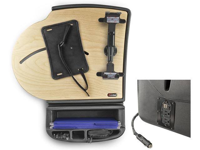 Car Desk with Built-in Power Inverter and Printer Stand E491