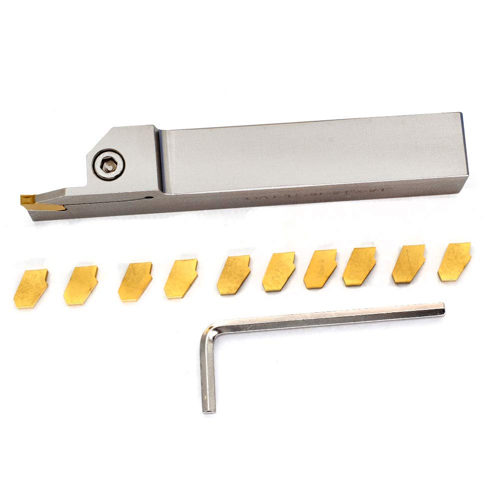 3/4 Indexable Lathe Grooving Parting Holder with 10 Pieces Carbide Inserts Z100