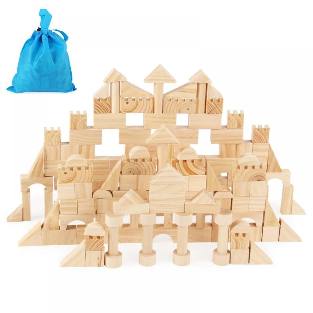 162Pcs Wooden Building Blocks Set Y10069