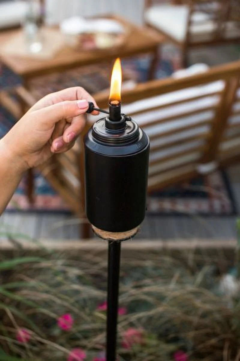Adjustable Flame 65" TIKI Torch Resin Black F659
