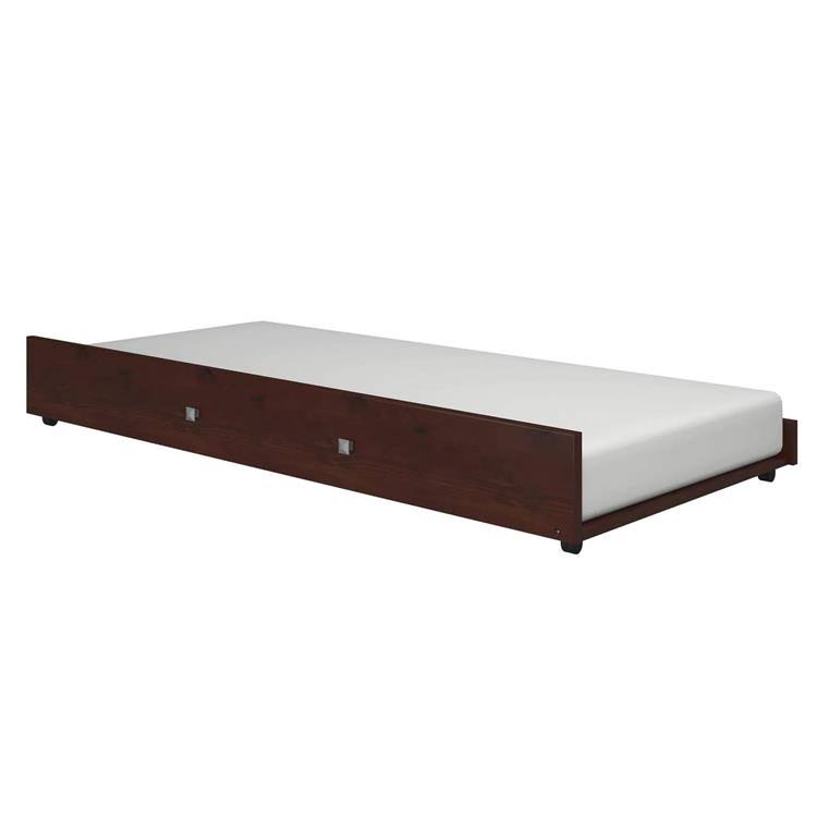 Twin/Twin Bunk Bed with Trundle Bed Dark Cappuccino Finish I972033