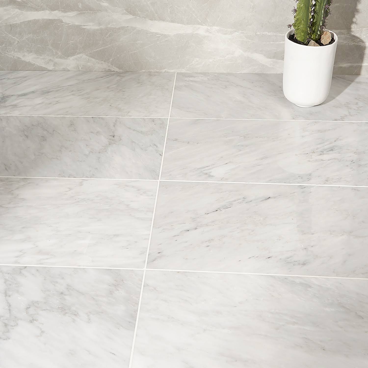 White 12x24 Polished Marble Tile H468550