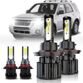 9008 9005 LED Headlight Bulbs Combo, 60W 10000LM 6000K White, Pack of 4 Pack of 2 W945495