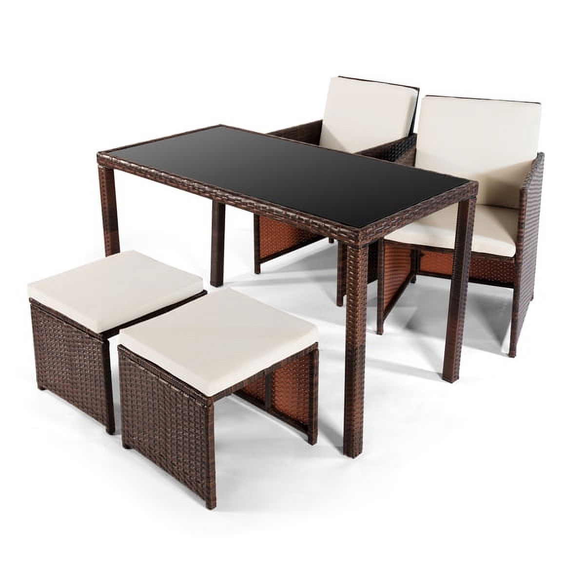5-Piece PE Rattan Outdoor Dining Set U790541