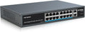 18 Port Gigabit PoE Switch with 16 Ports 1000Mbps PoE+@250W, 2 Gigabit Uplink Ports, VLAN Mode, Metal Case, Desktop/Rack Mount, Unmanaged M979790