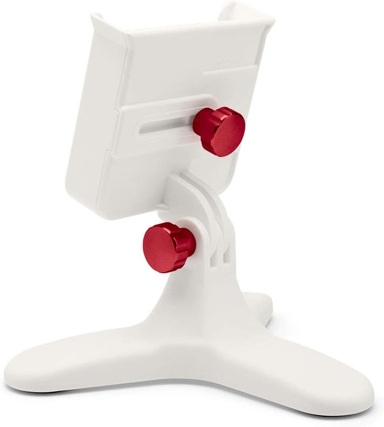 White Universal Desktop Cell Phone Holder with Red Billet Knobs Pack of 2 L311