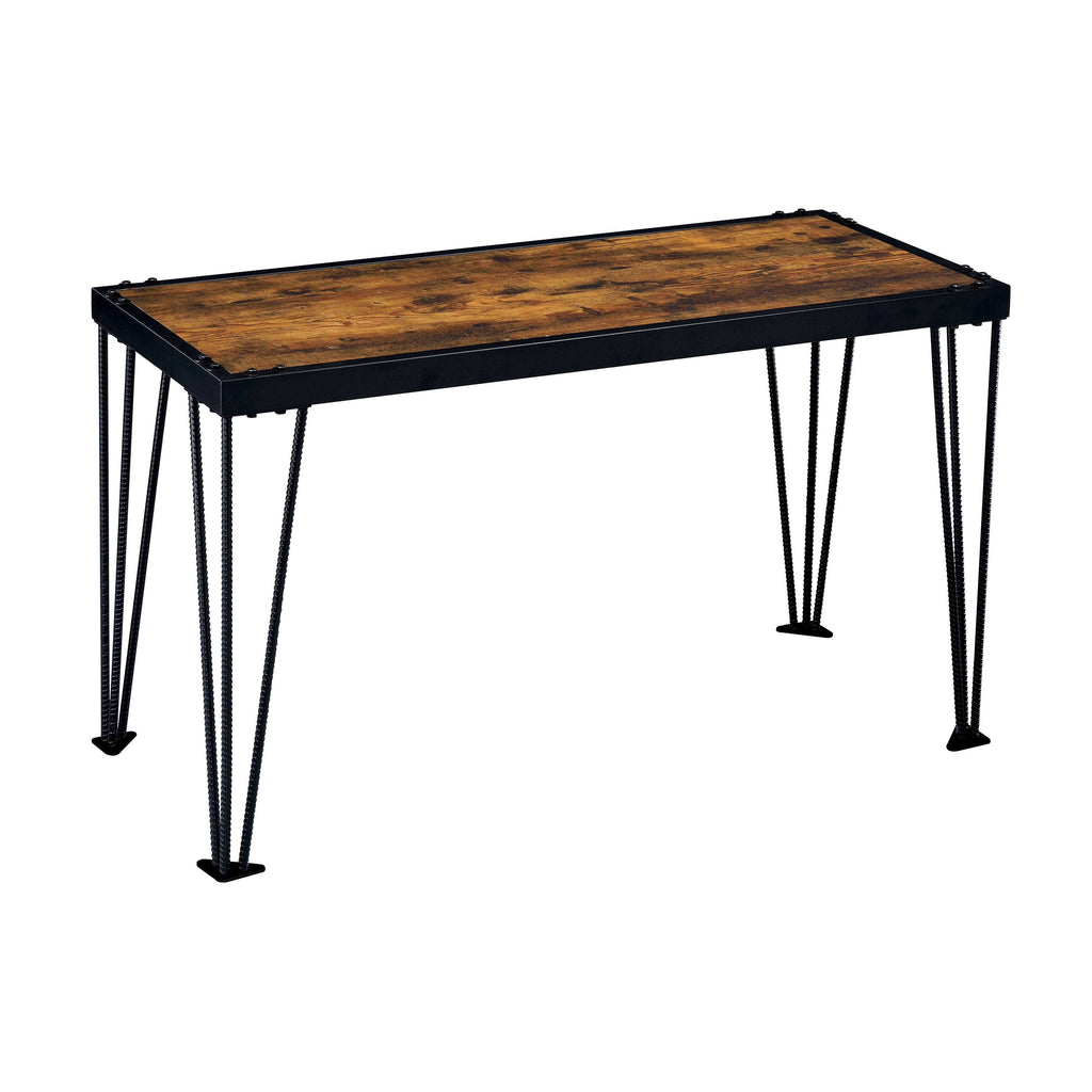 Industrial Black Wood Rectangle Sofa Table O4758