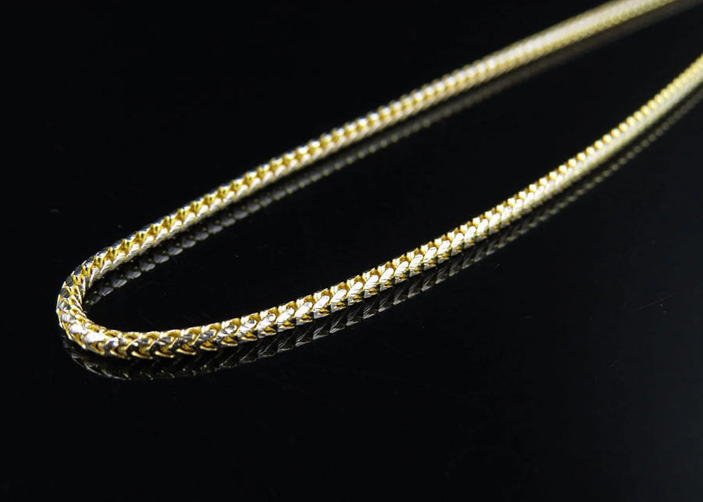 Solid 10K Yellow Gold Franco Box Link Chain Necklace R147170