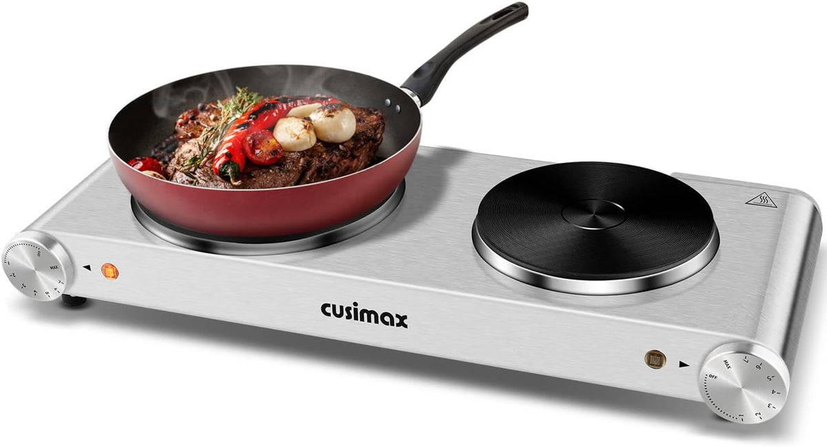Double Burner Electric Cooktop, 1800W Stainless Steel, Pack of 2 S8899