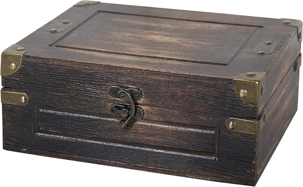 Wooden Storage Trunk Set of 2 with Straps L26459
