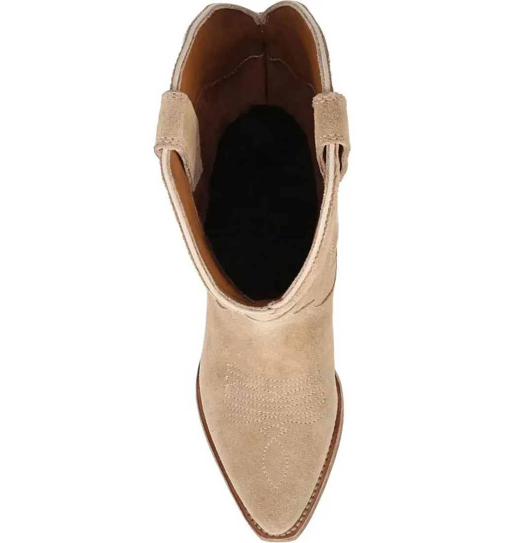Sand Suede Pointed Toe Western Boots L1466
