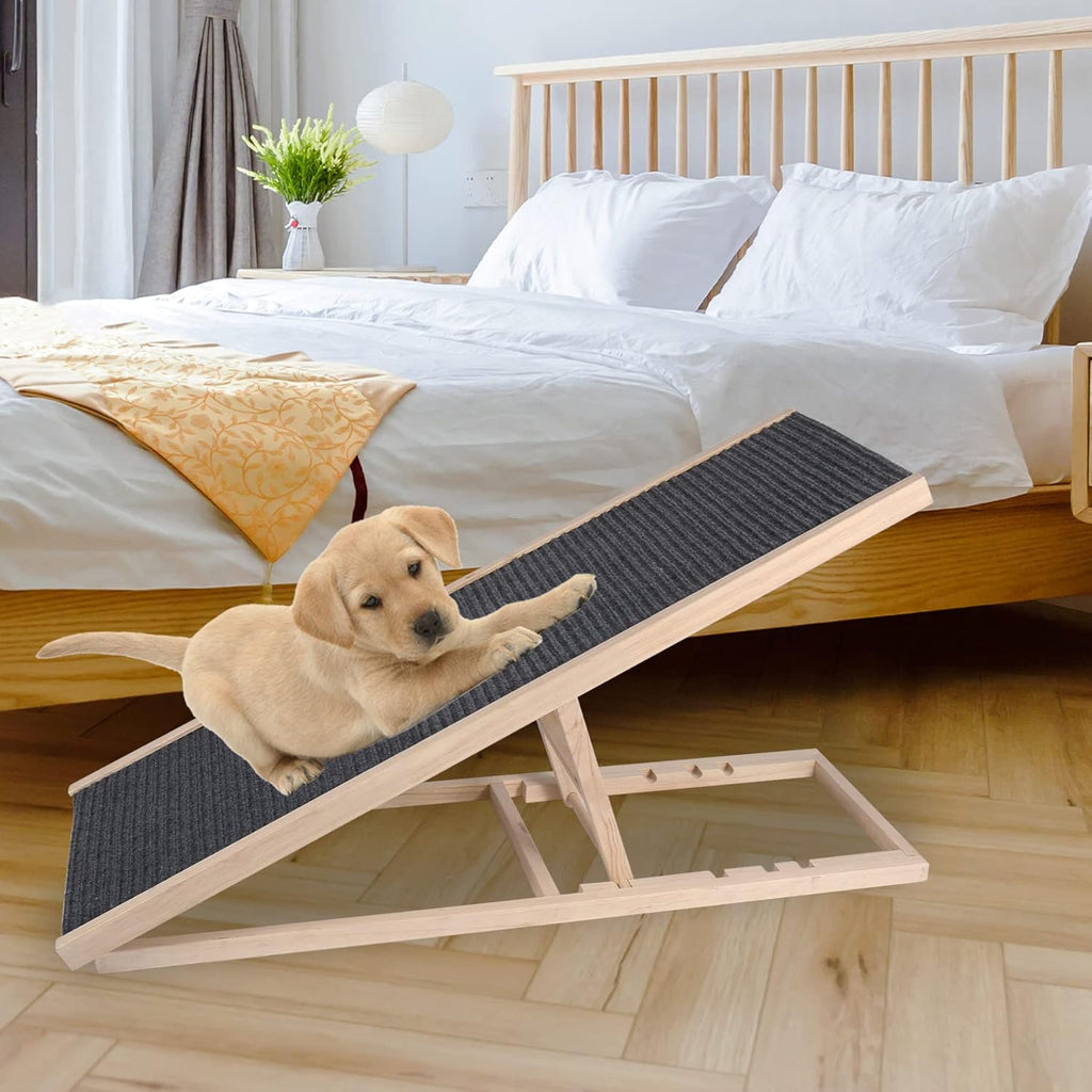 Wooden Pet Ramp with Non Slip Carpet Surface N45126