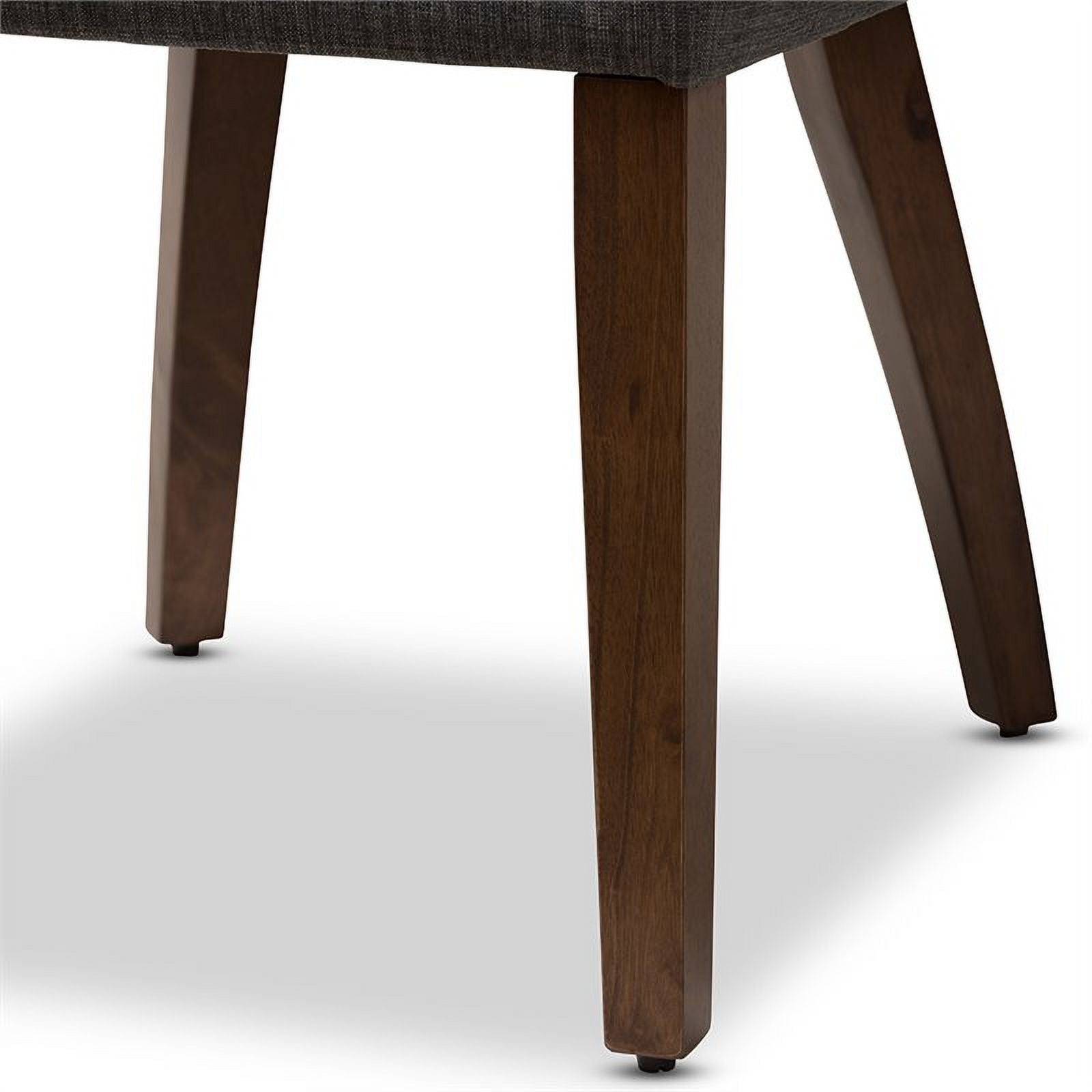 18.5" Mid-Century Fabric Dining Side Chair in Dark Gray (Set of 2) E3368