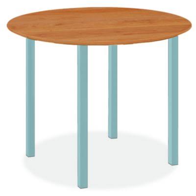 Cherry Top Round Table with Ocean Blue Base R48865