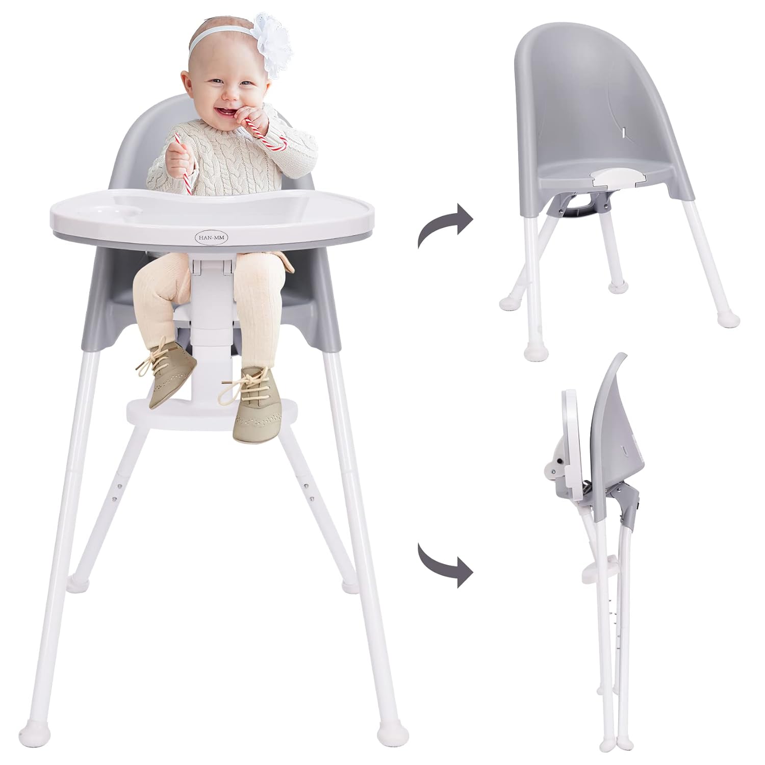 High Chair Folding with Detachable Double Tray S766331