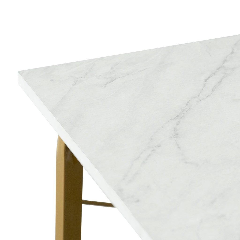 40 inch Faux Marble Top Desk with Brass Frame G1359