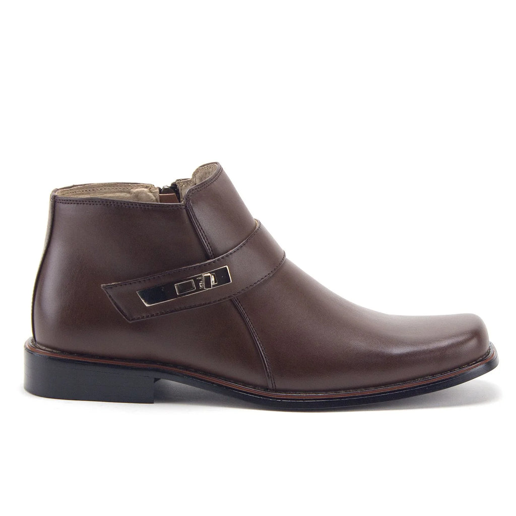 Chocolate Ankle High Square Toe Casual Dress Boots F4320