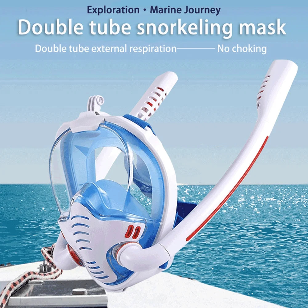 Snorkeling Double Tube Silicone Diving Goggles U52915