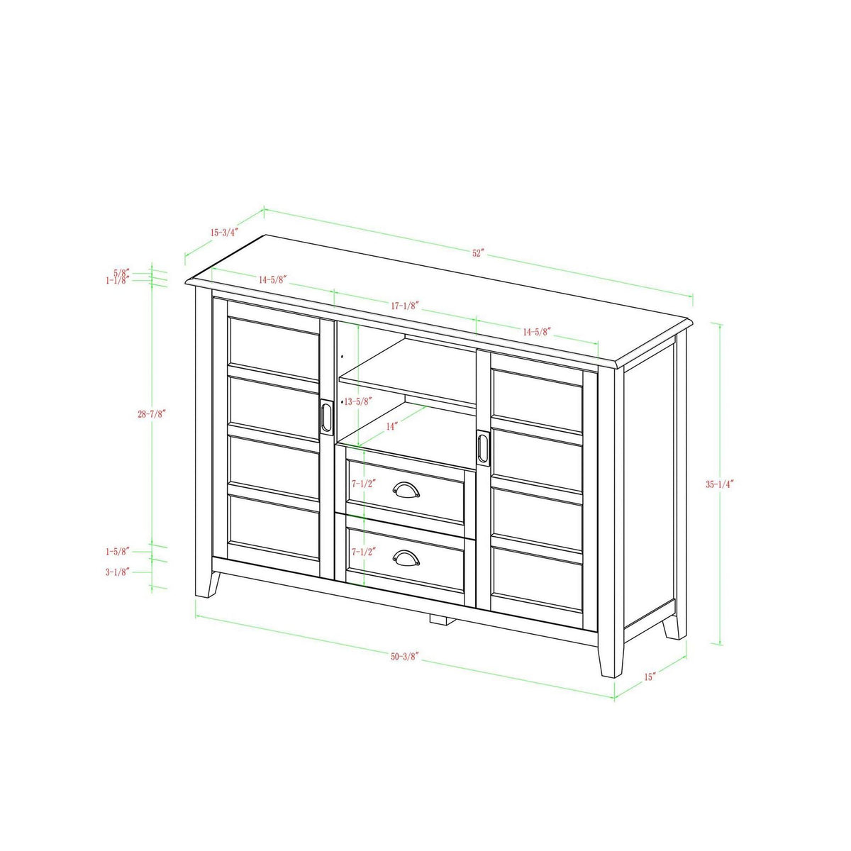 White Wash TV Console P86255
