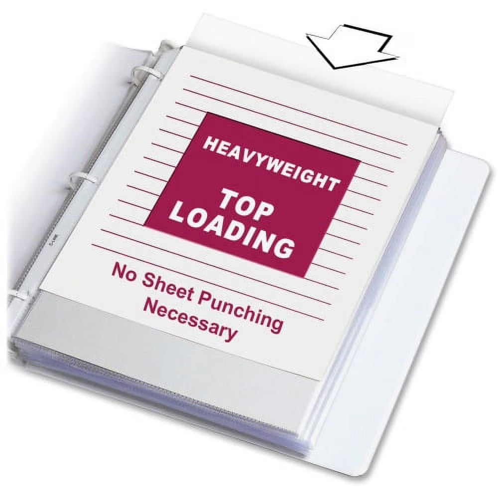 Heavyweight Poly Sheet Protectors Clear, Top Loading, 11 x 8-1/2, 100/BX J485