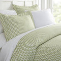 Puffed Chevron Sage Twin Duvet Cover Set X636695