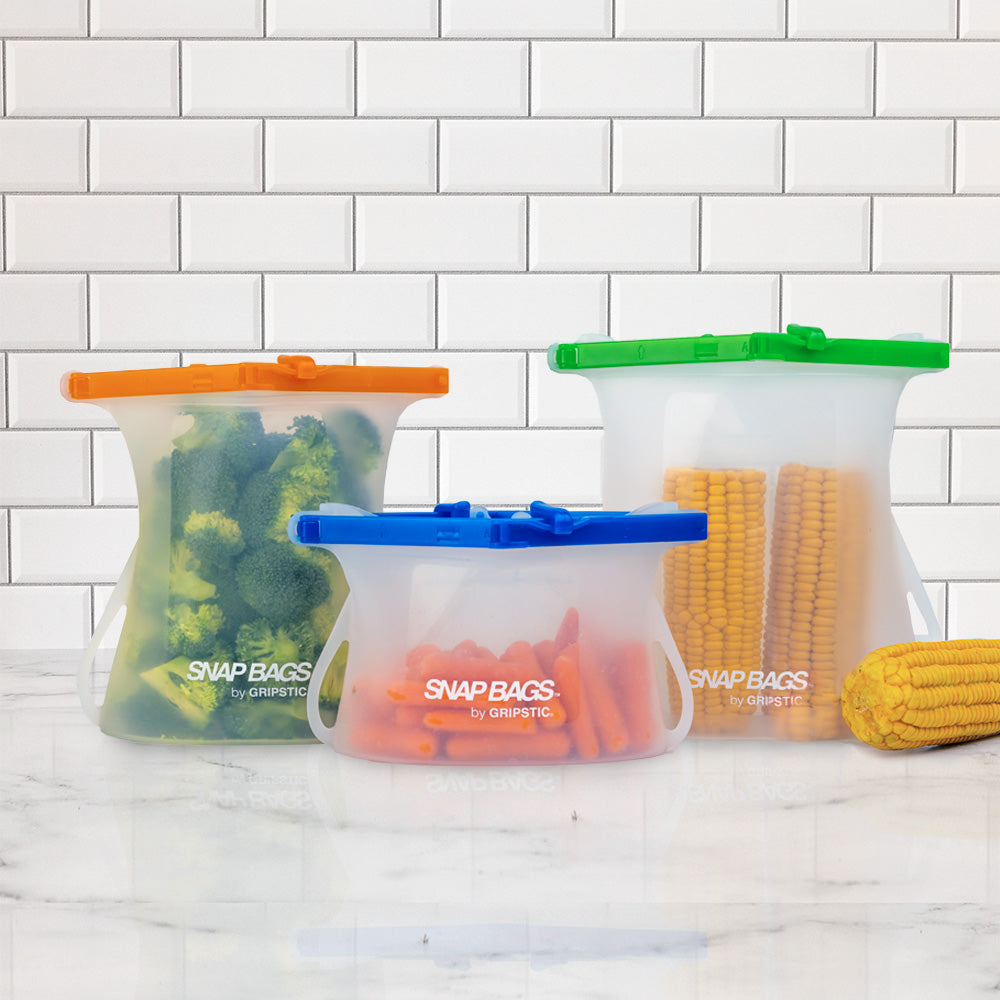 3-Pack Platinum Silicone Microwave Steamer A4931