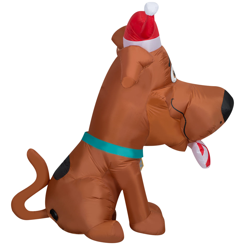 5 Foot Christmas Puppy Airblown Inflatable with Peppermint Bone N451372