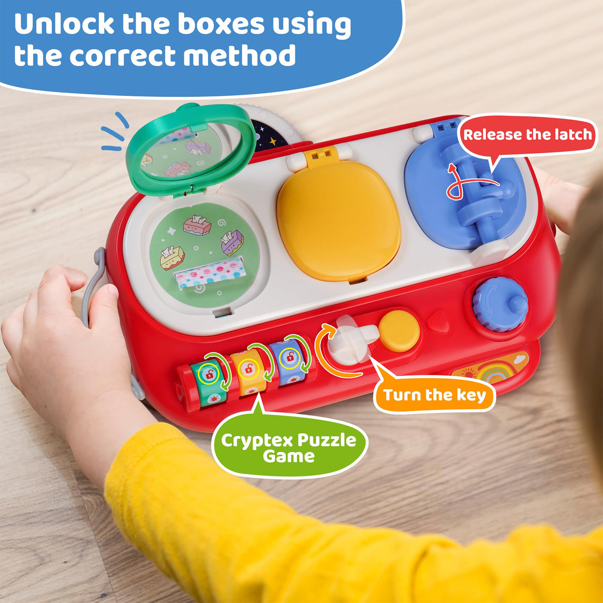 Montessori Activity Board for Toddlers, Sensory Toys, 9 Functions B657