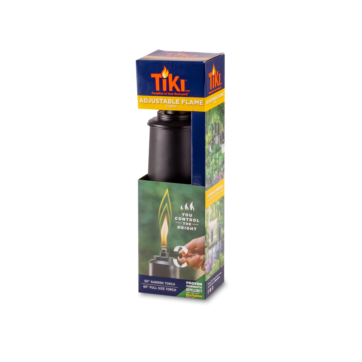Adjustable Flame 65" TIKI Torch Resin Black F659