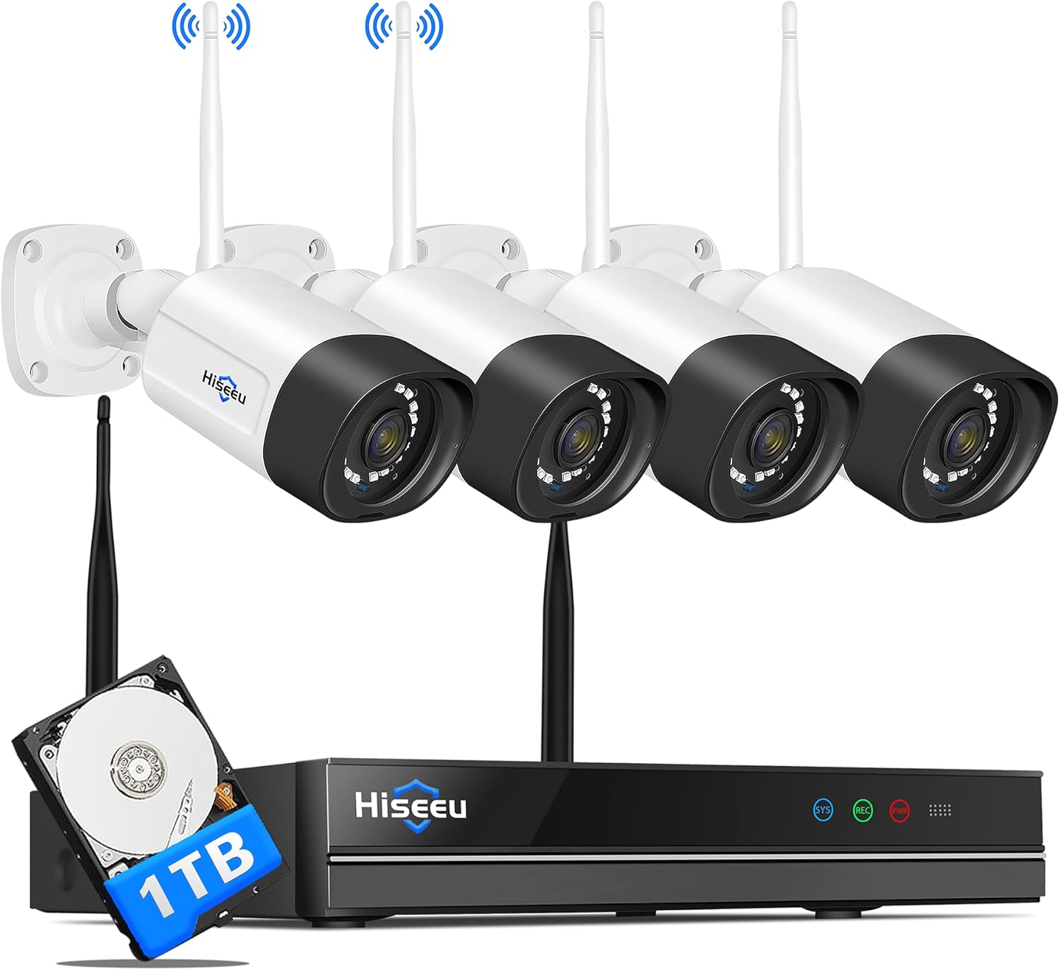 2K WiFi Security Camera System with 1TB Hard Drive U9452