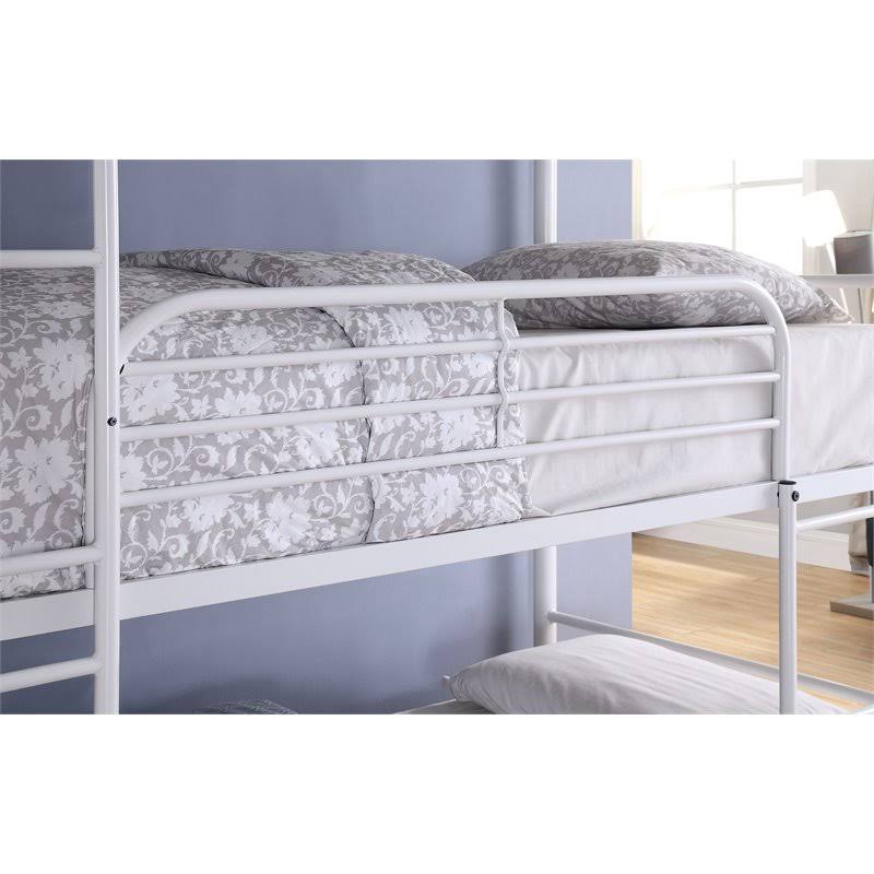 White Metal Twin Triple Bunk Bed H11773