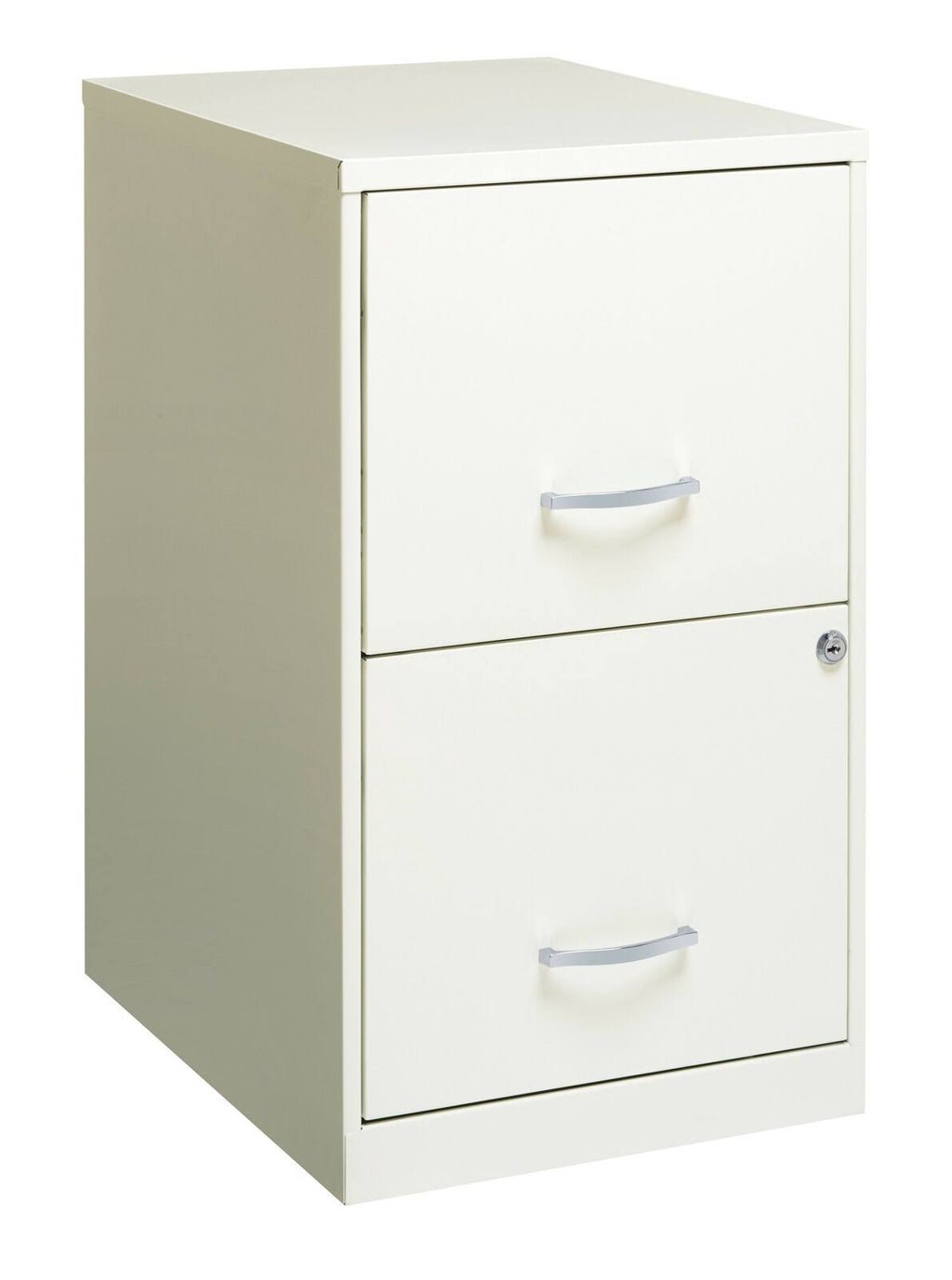 18in 2 Drawer Metal File Cabinet Pearl White O7180