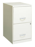18in 2 Drawer Metal File Cabinet Pearl White O7180