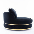 Black Velvet Swivel Barrel Chair E13031