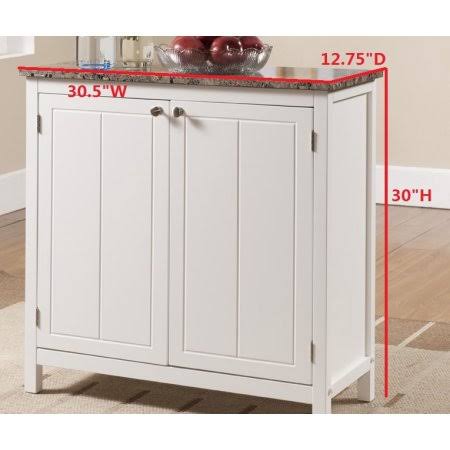 White Marble Wood Kitchen Island with Storage Doors and Shelves R514620