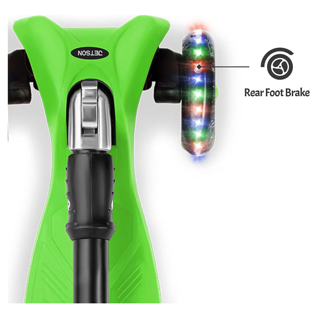 Green Twin Kick Scooter with LED Light up Wheels U53268
