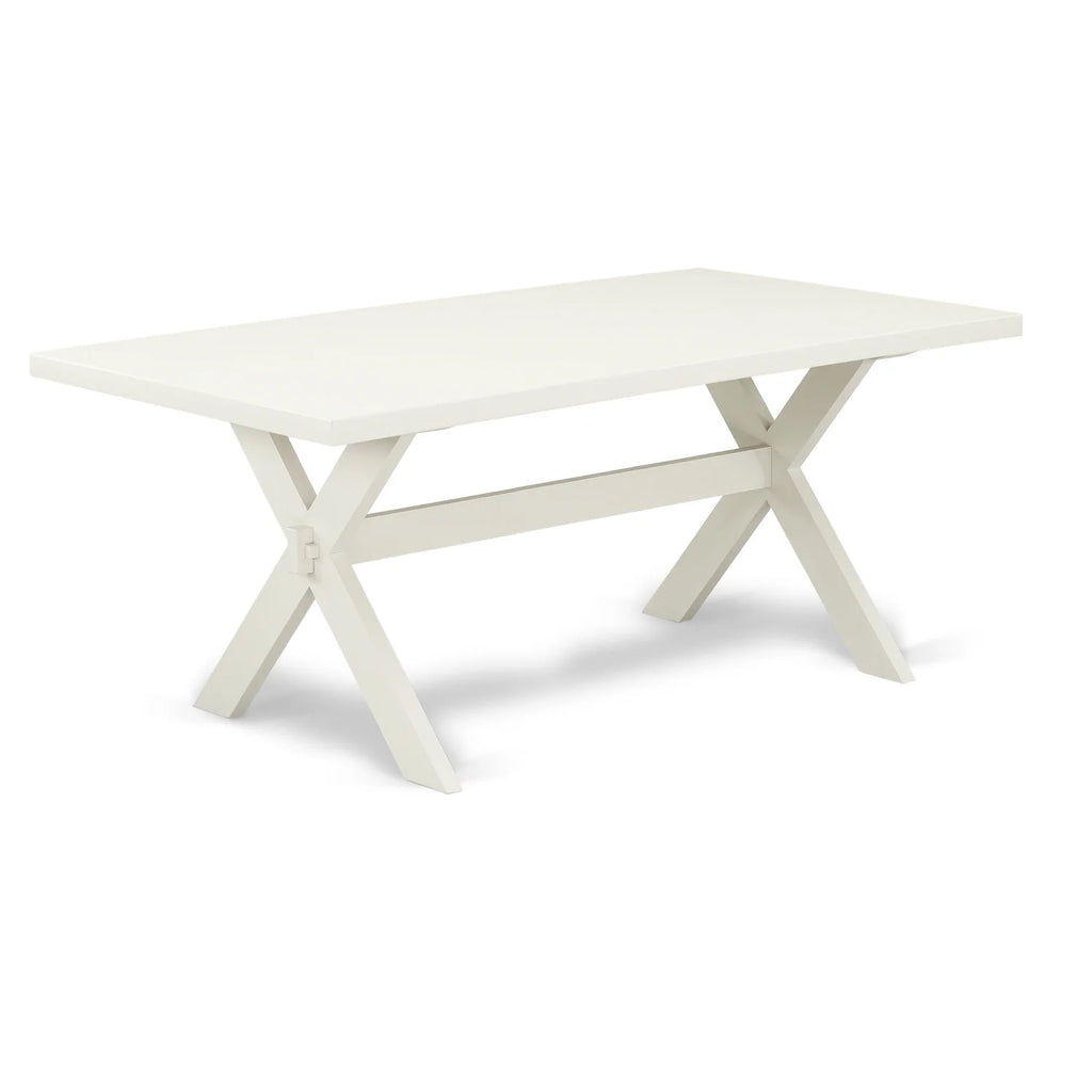 6-Piece Wooden Dining Table Set with Gray Smoke Linen Fabric Seat Chairs and Bench T6607