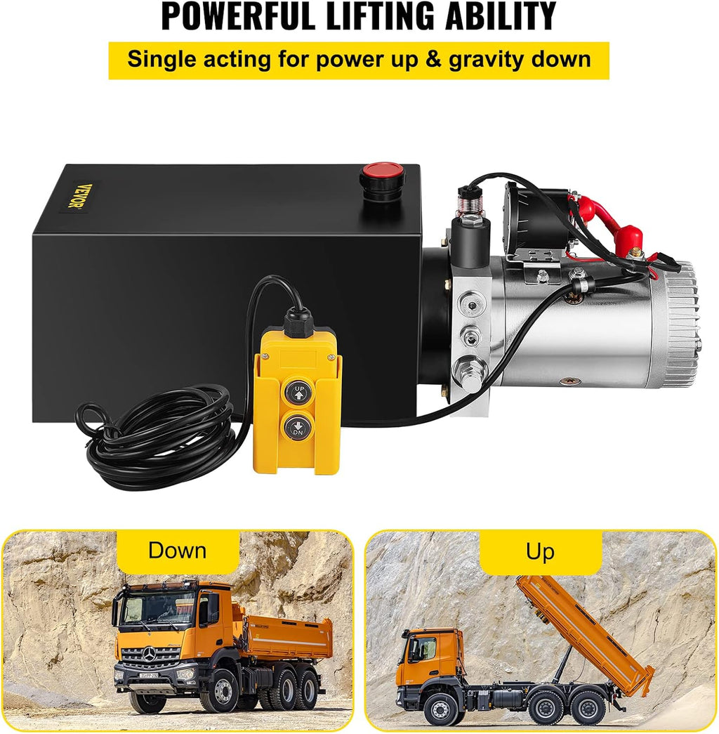 10 Quart 12V DC Single Acting Hydraulic Pump W504057