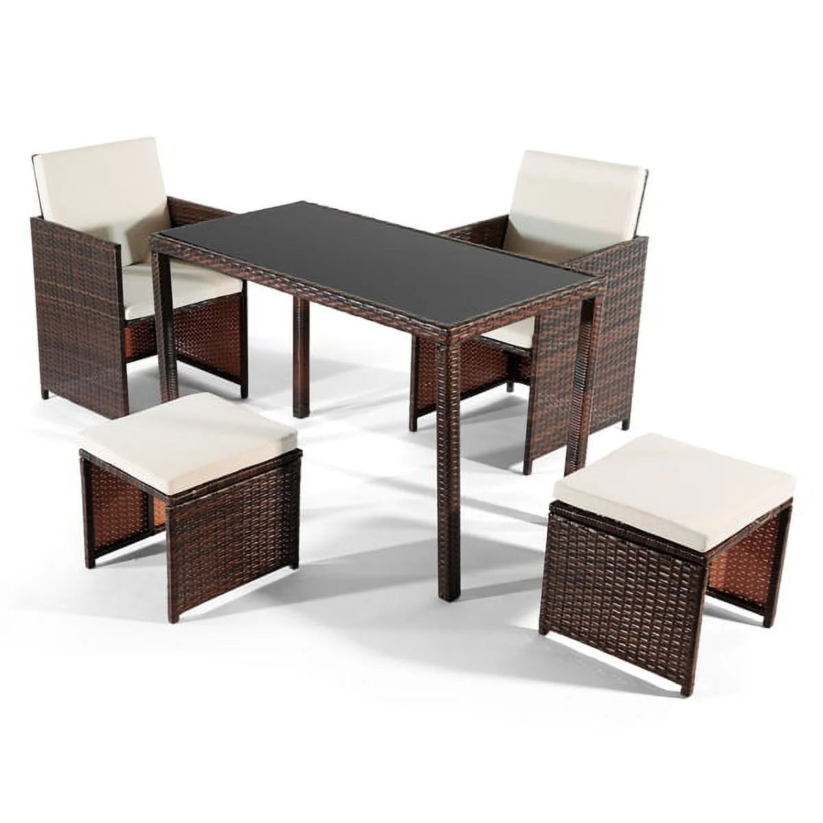 5-Piece PE Rattan Outdoor Dining Set U790541