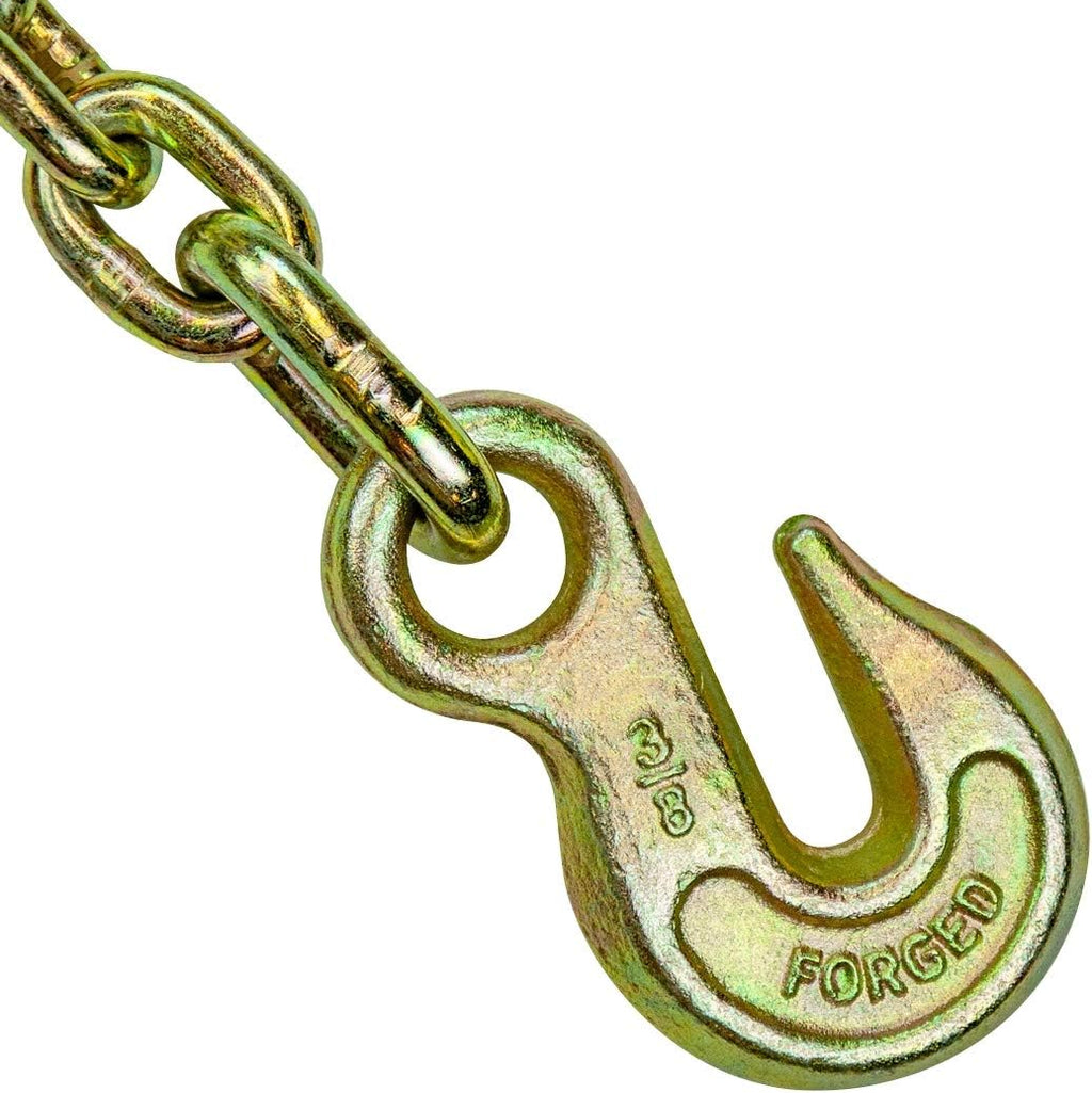 2 Inch x 27 Foot Yellow Winch Strap with Chain Anchor, 4 Pack L544