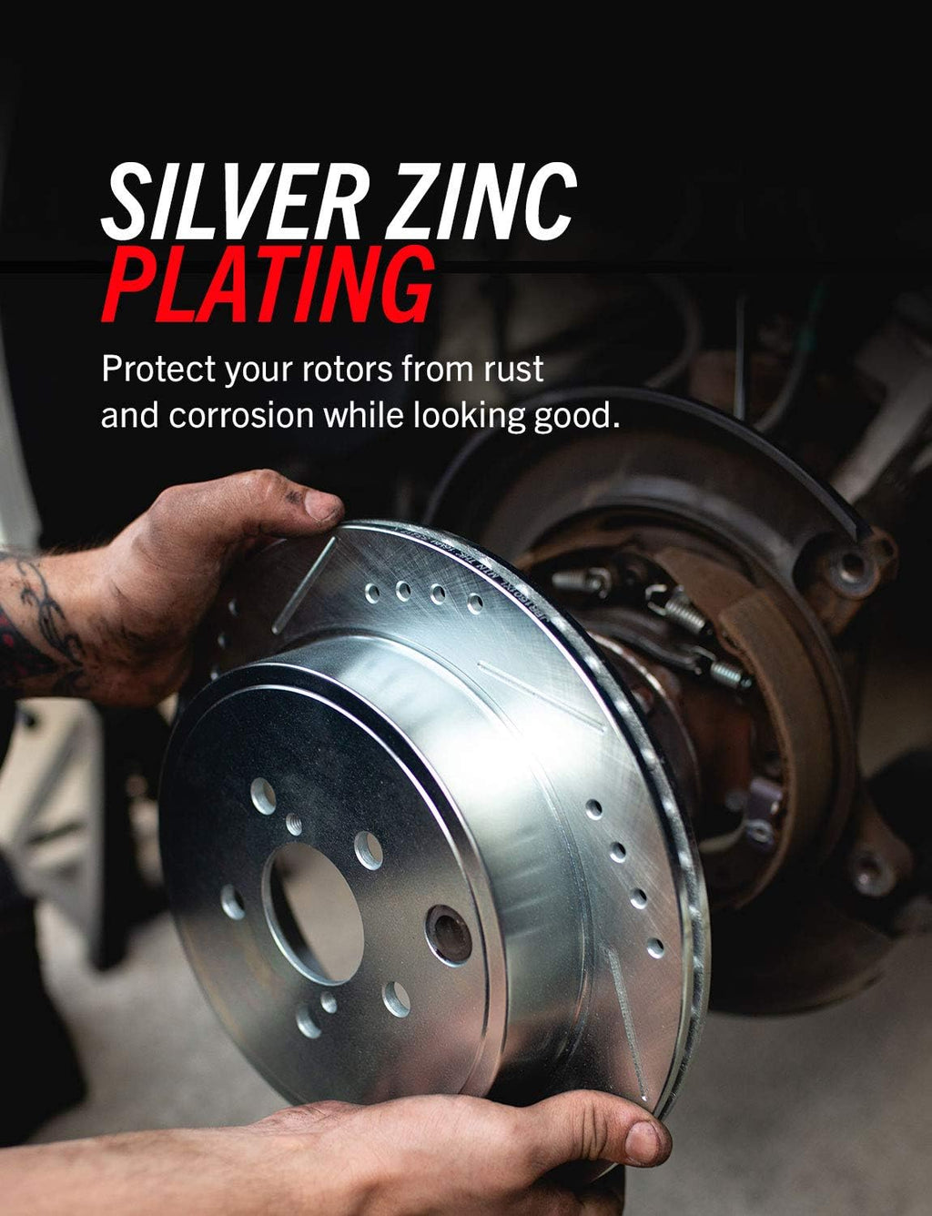 Front Z36 Carbon Fiber Ceramic Brake Pads and Drilled Slotted Brake Rotors T702003