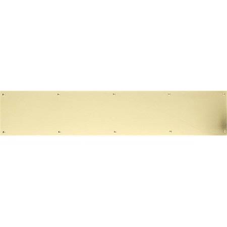 8 in. x 28 in. Polished Brass Adhesive Mount Kick Plate N76248