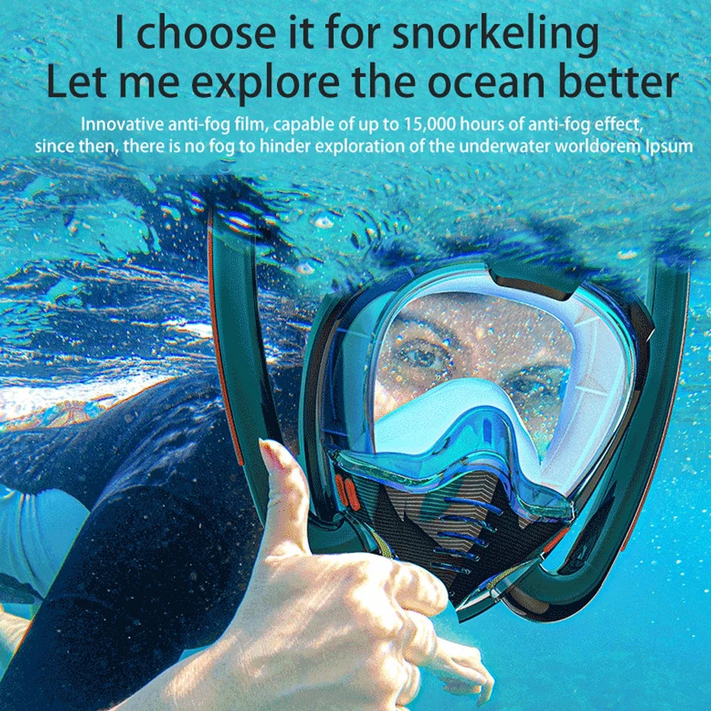 Snorkeling Double Tube Silicone Diving Goggles U52915
