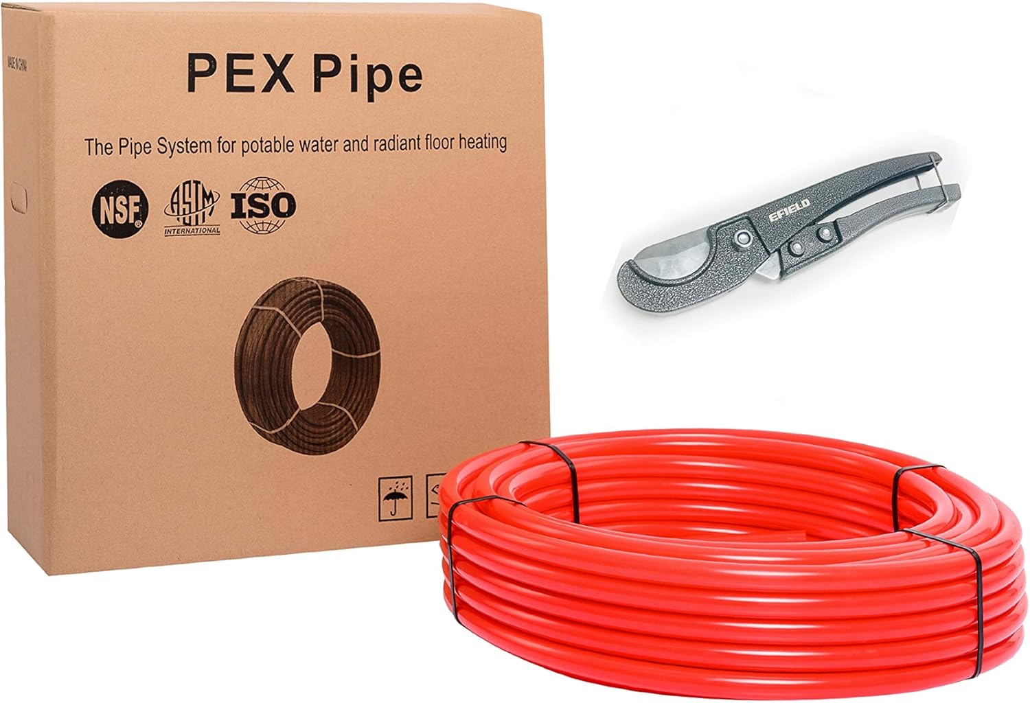 3/4 Inch x 100 Ft Blue Pex-b Pipe with Pipe Cutter O82466