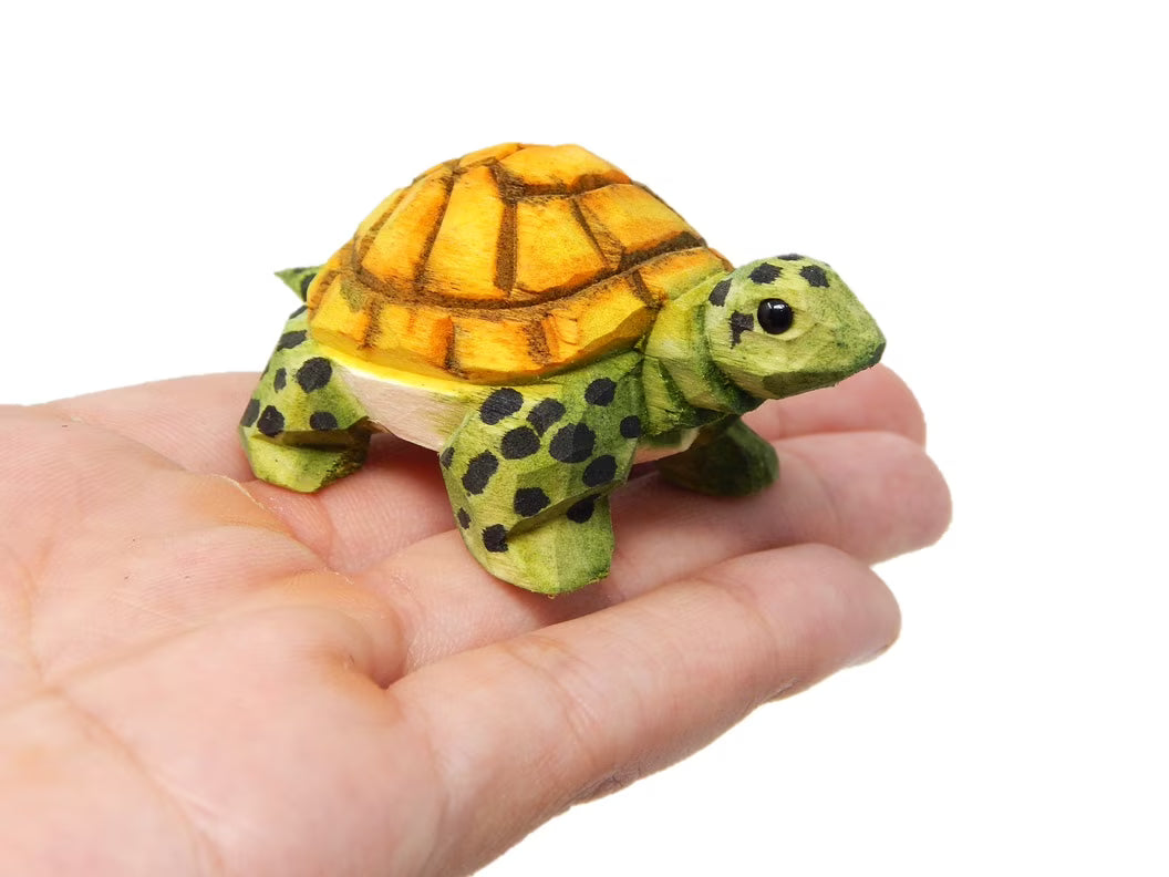 Small 2" Wooden Turtle Figurine X877962