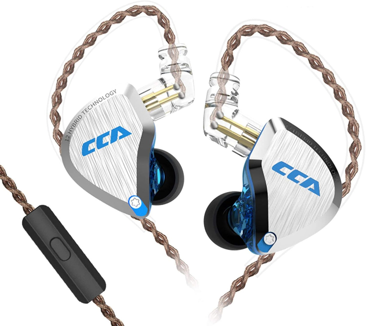 C12 Blue Hybrid HiFi In-Ear Monitors with Detachable Cable, Pack of 2 A56496