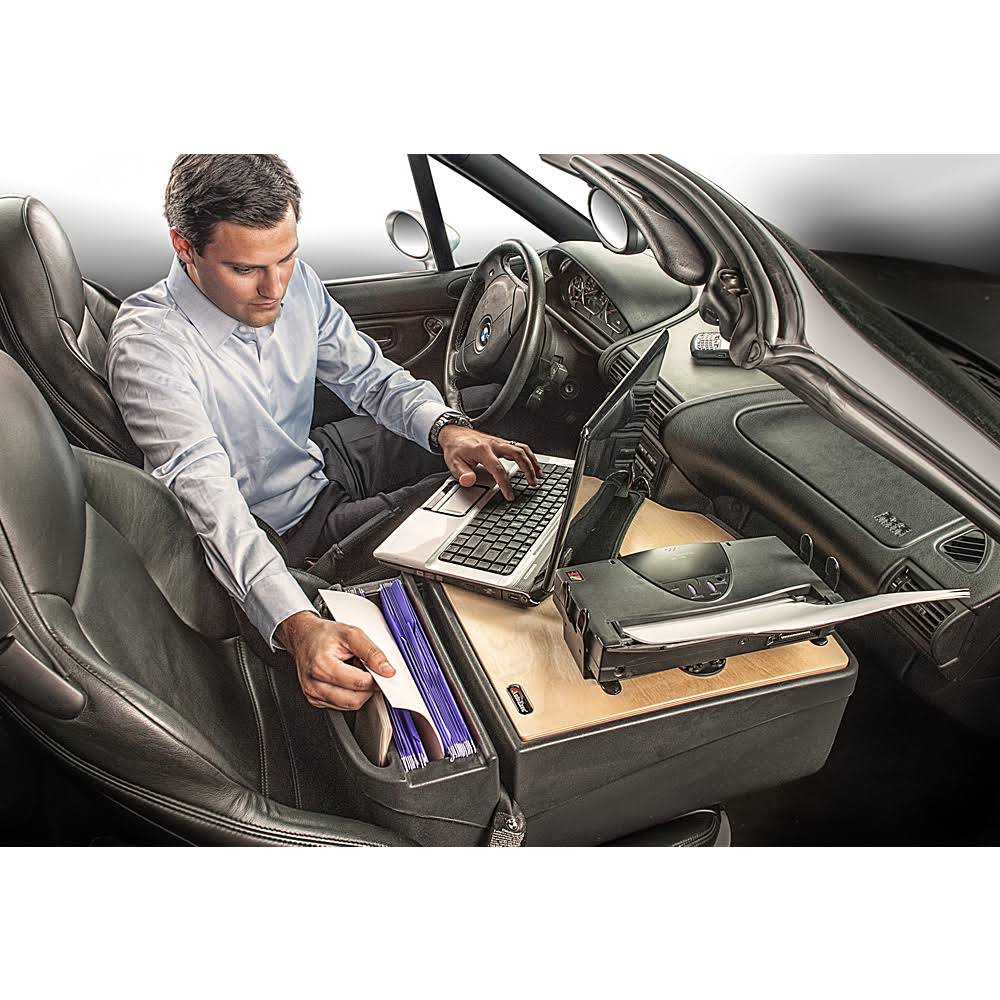 Car Desk with Built-in Power Inverter and Printer Stand E491
