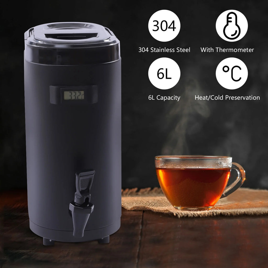 10L Insulated Stainless Beverage Dispenser with Thermometer F767520
