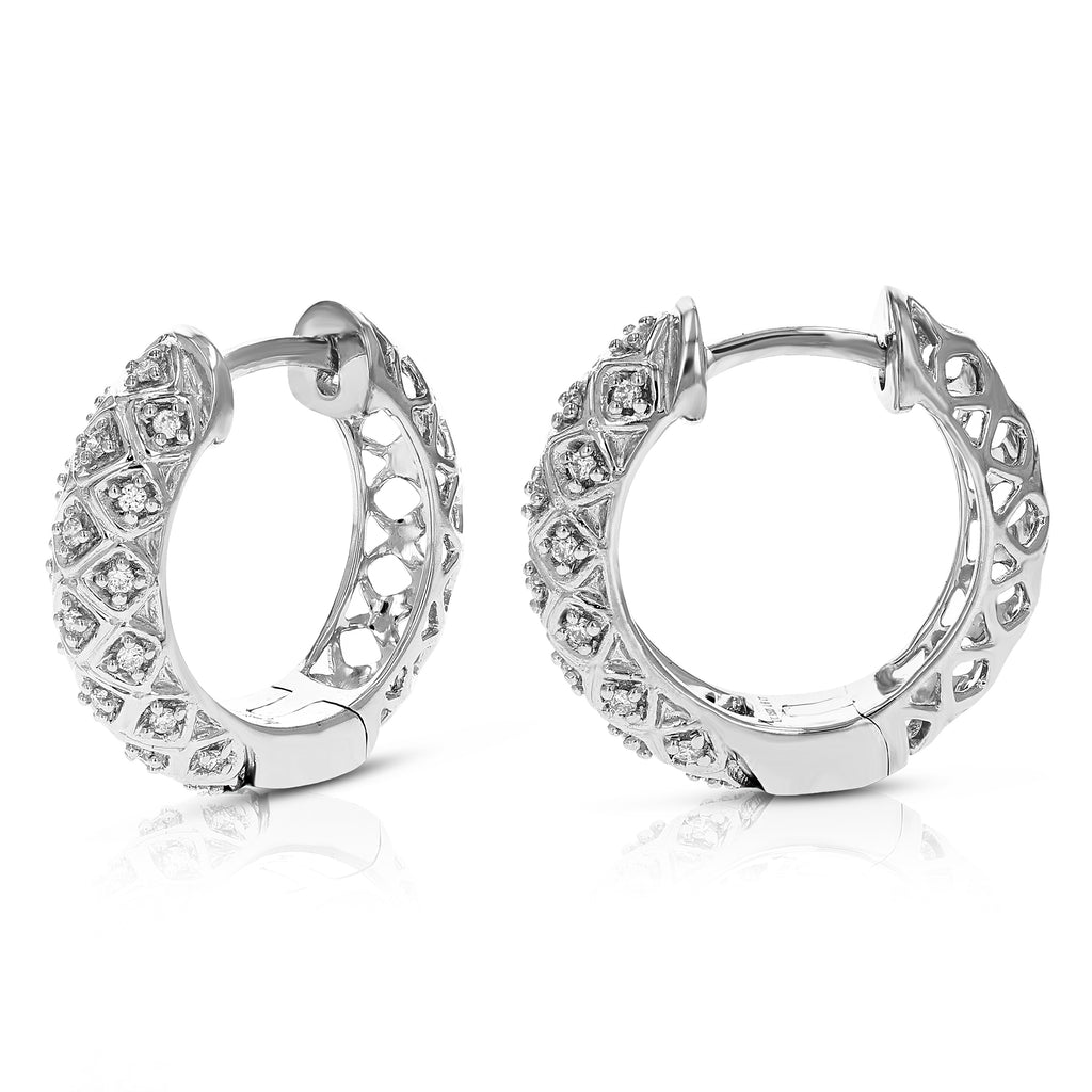 1/6 CTTW Lab Grown Diamond Hoop Earrings 925 Sterling Silver D457