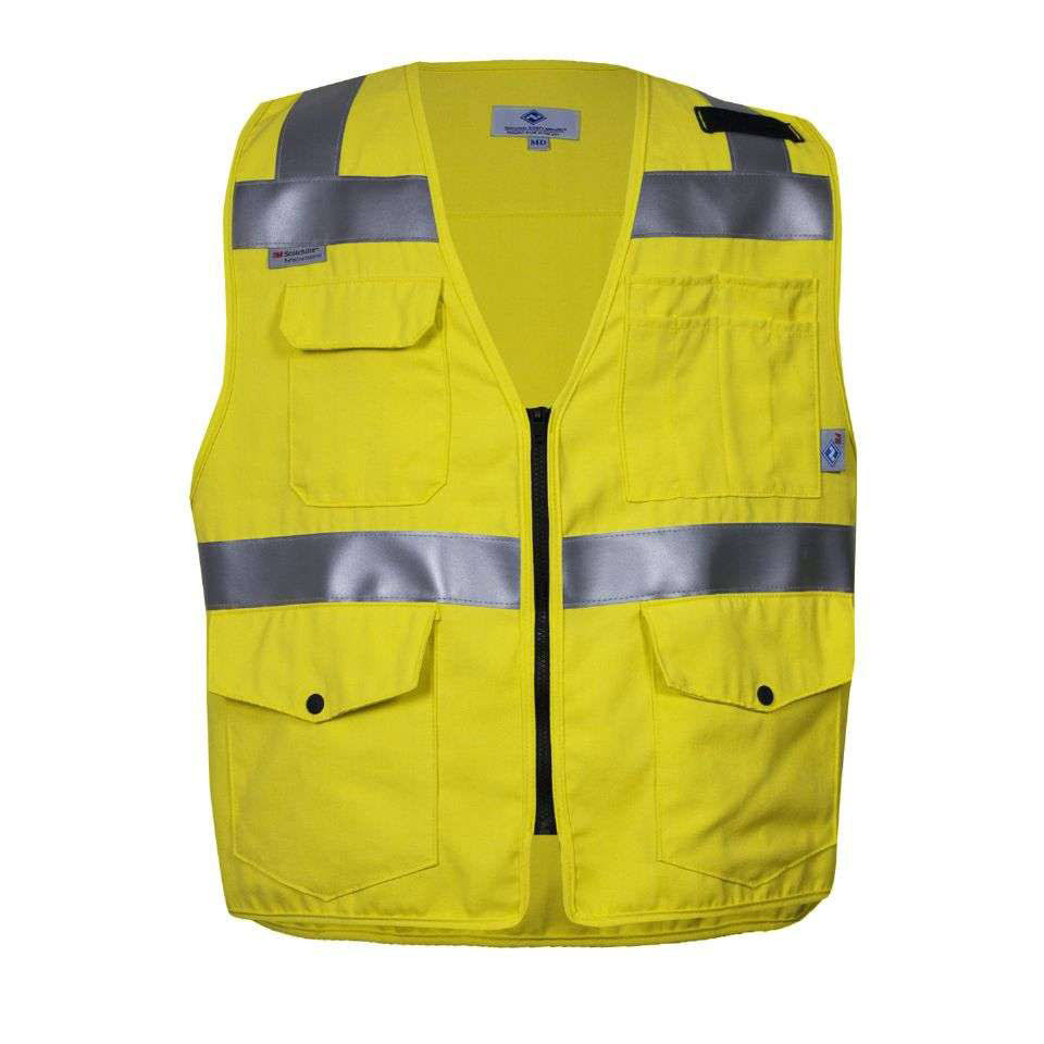 Flame Resistant Survey, ANSI Class 2, Type R, 2XL, Yellow H493